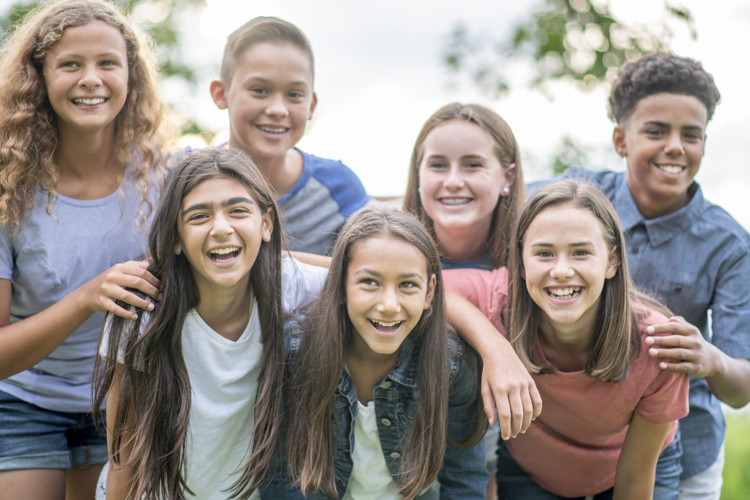 Multi ethnic group of teenagers